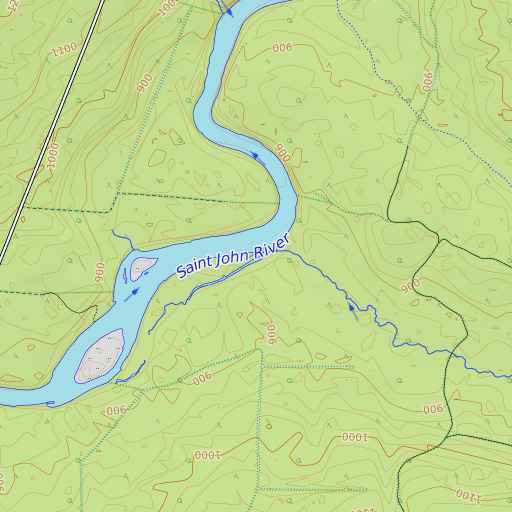 OpenTopoMap map of Blue Brook, ME