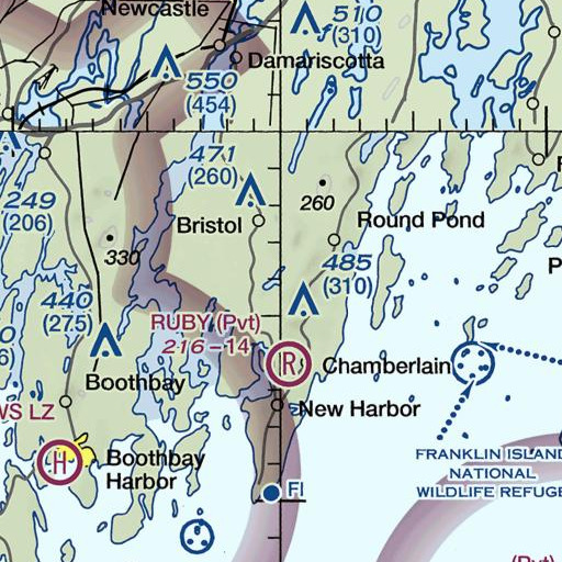 FAA VFR chart of Boyd Pond, ME