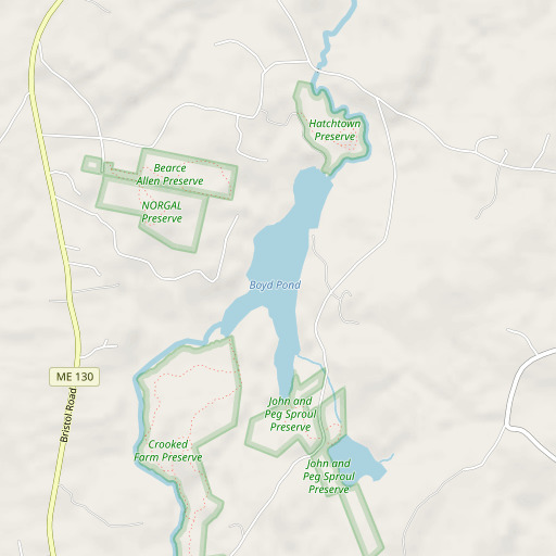 OpenStreetMap map of Boyd Pond, ME