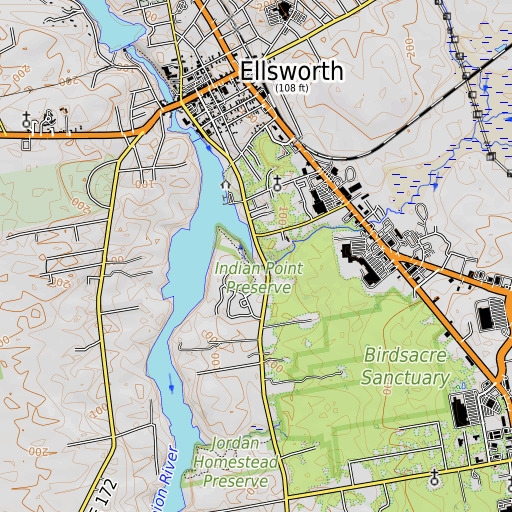 OpenTopoMap map of Card Brook, ME