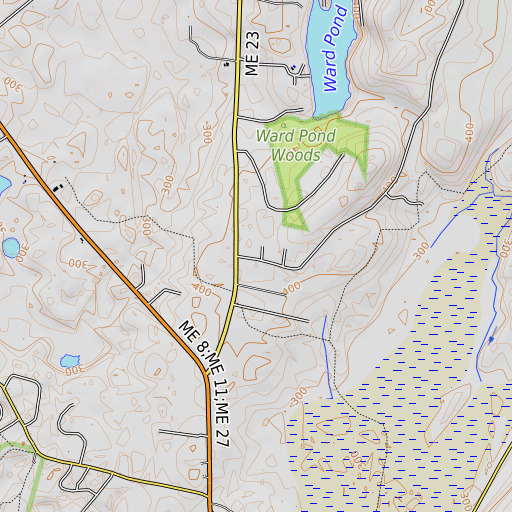OpenTopoMap map of Carleton School, ME