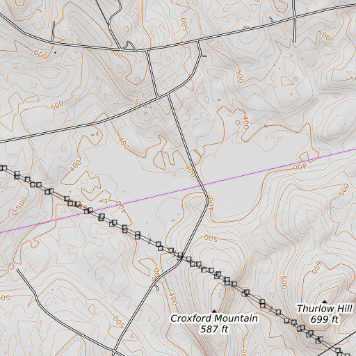 OpenTopoMap map of Chase Bog, ME