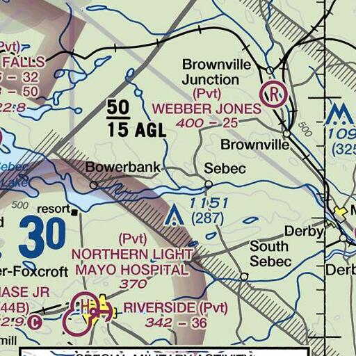FAA VFR chart of Crocket Hill, ME