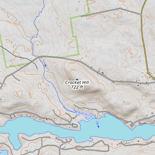 OpenTopoMap map of Crocket Hill, ME