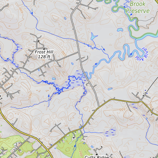 OpenTopoMap map of Cutts Ridge Brook, ME