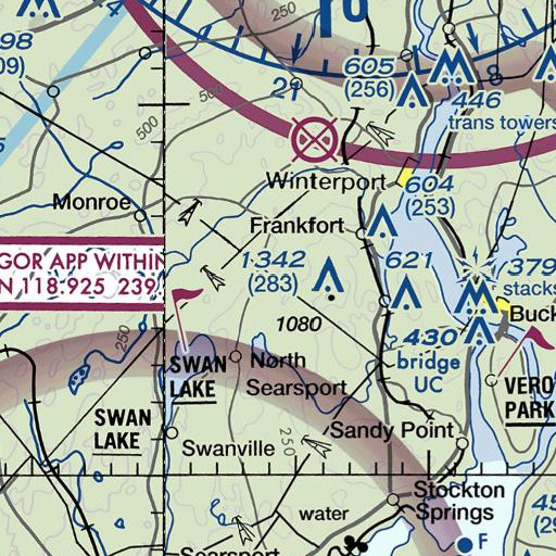 FAA VFR chart of Delaware Mountain, ME