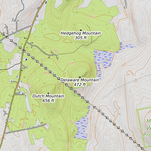 OpenTopoMap map of Delaware Mountain, ME