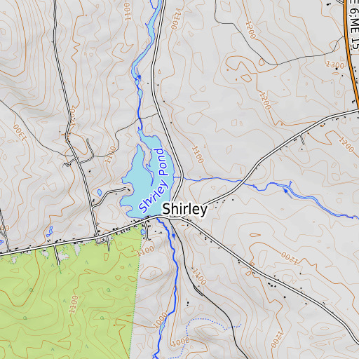 OpenTopoMap map of Dennin Brook, ME