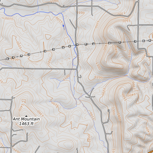 OpenTopoMap map of Wood Spring, AR