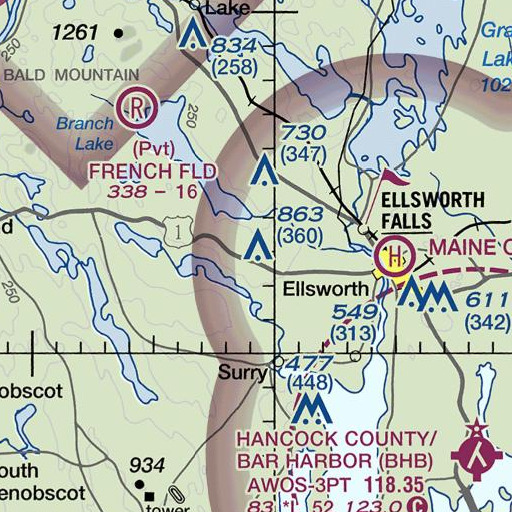FAA VFR chart of Dollard Hill, ME