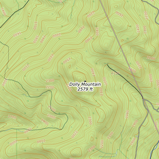 OpenTopoMap map of Dolly Mountain, ME