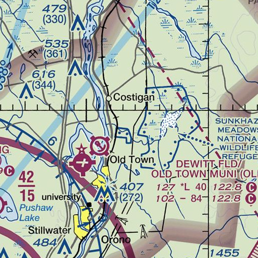 FAA VFR chart of Dudley Brook, ME