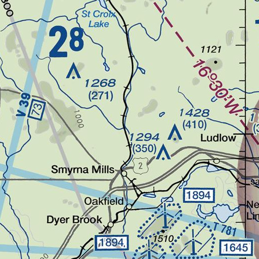 FAA VFR chart of Dudley Brook, ME