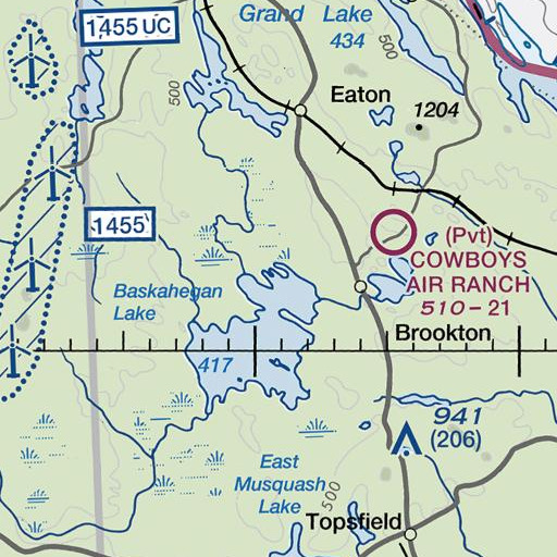 FAA VFR chart of Dung Fork Points, ME