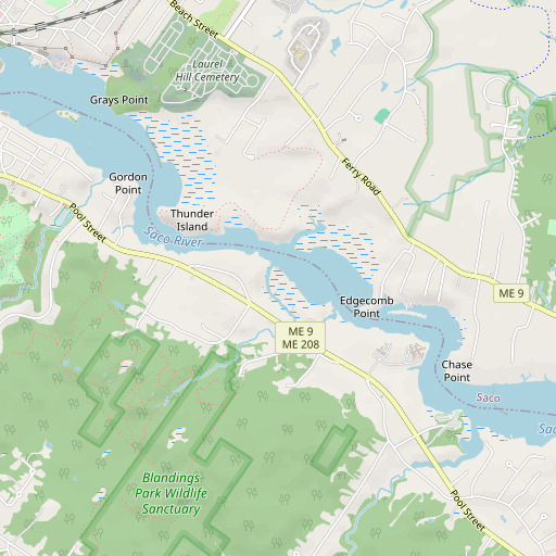 OpenStreetMap map of Dungeon Brook, ME