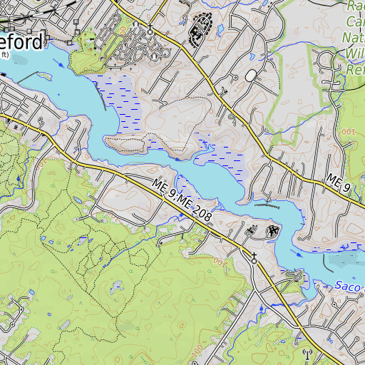 OpenTopoMap map of Dungeon Brook, ME