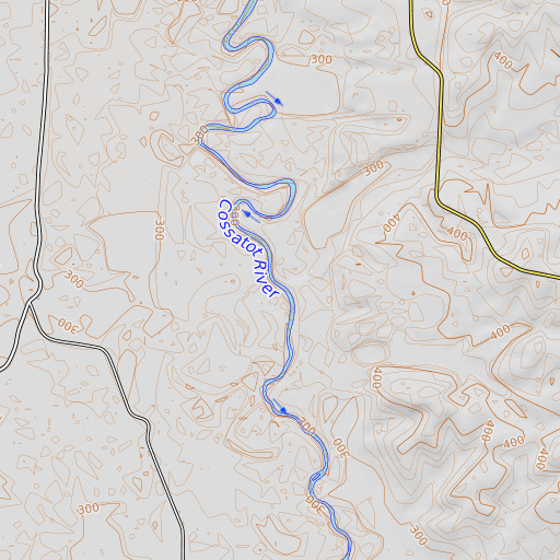 OpenTopoMap map of Woolsey Creek, AR