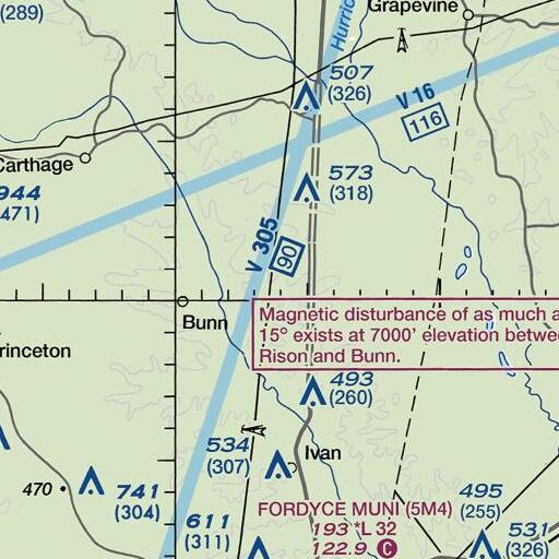 FAA VFR chart of Wright Cemetery, AR