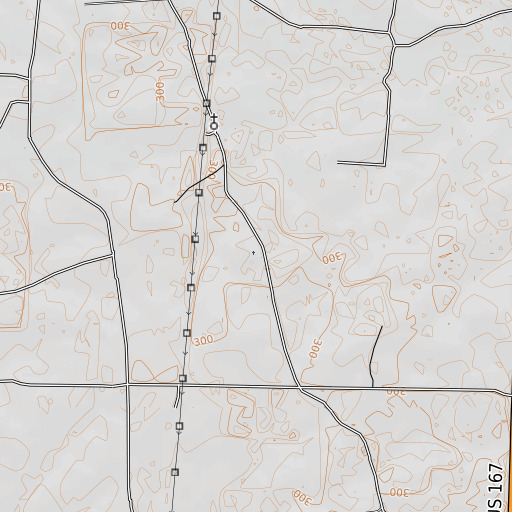 OpenTopoMap map of Wright Cemetery, AR