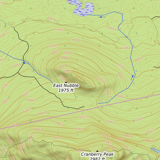OpenTopoMap map of East Nubble, ME