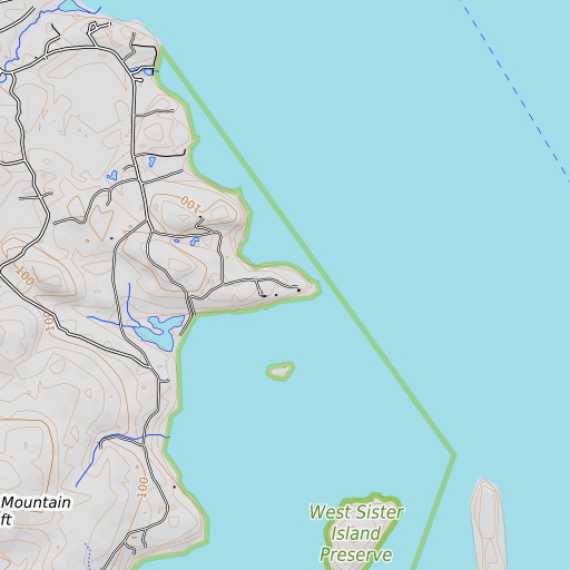 OpenTopoMap map of East Point, ME