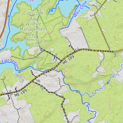 OpenTopoMap map of East Stream School, ME