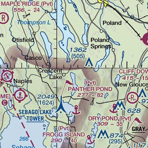 FAA VFR chart of Edwards Brook, ME