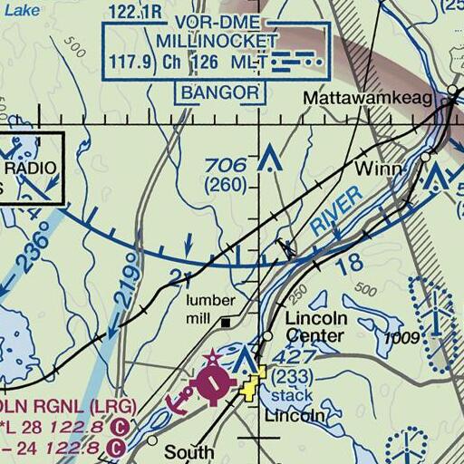 FAA VFR chart of Eleven Brook, ME