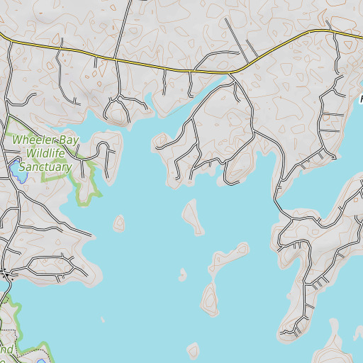 OpenTopoMap map of Elwell Point, ME