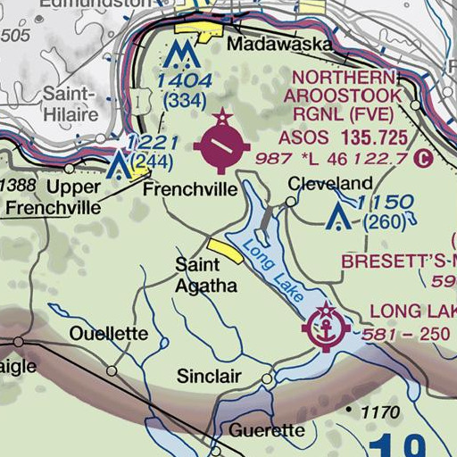 FAA VFR chart of Factory Brook, ME