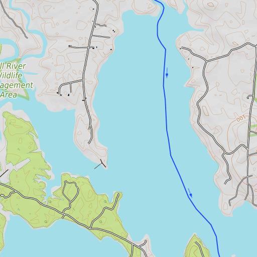OpenTopoMap map of Flat Bay, ME