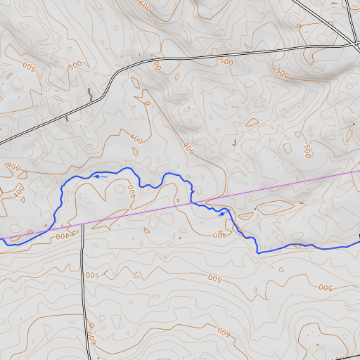 OpenTopoMap map of French Mills Brook, ME