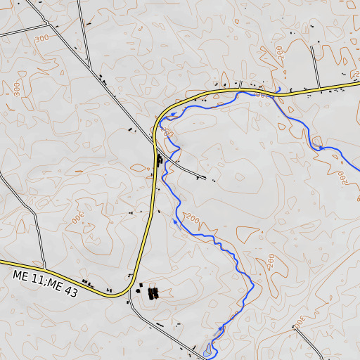 OpenTopoMap map of French Stream, ME