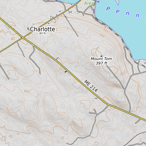 OpenTopoMap map of Gardner School, ME