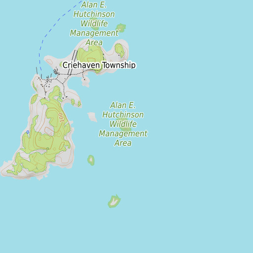 OpenTopoMap map of Green Ledge, ME