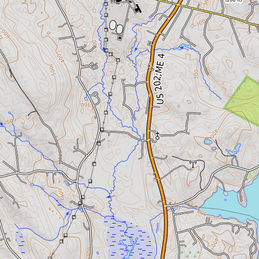 OpenTopoMap map of Hamlinton Brook, ME