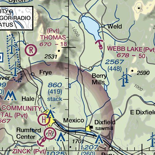 FAA VFR chart of Hanscom Brook, ME