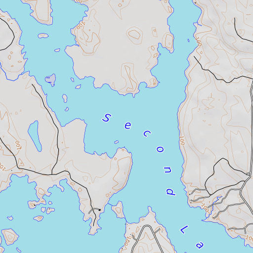 OpenTopoMap map of Harmon Stream, ME
