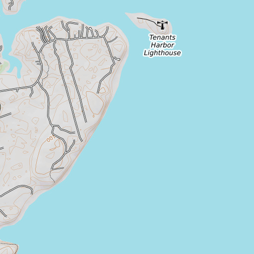 OpenTopoMap map of Hart Ledge, ME