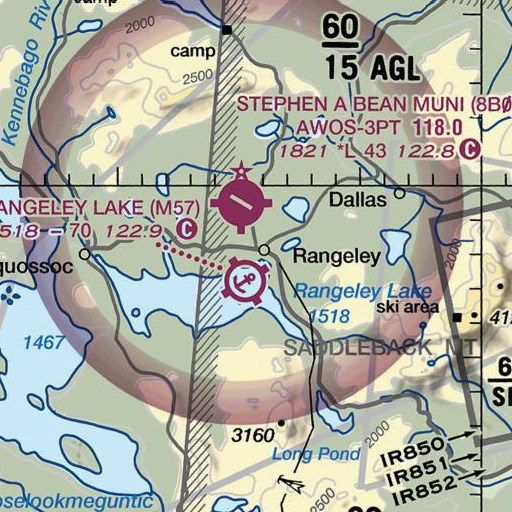 FAA VFR chart of Hatchery Brook, ME