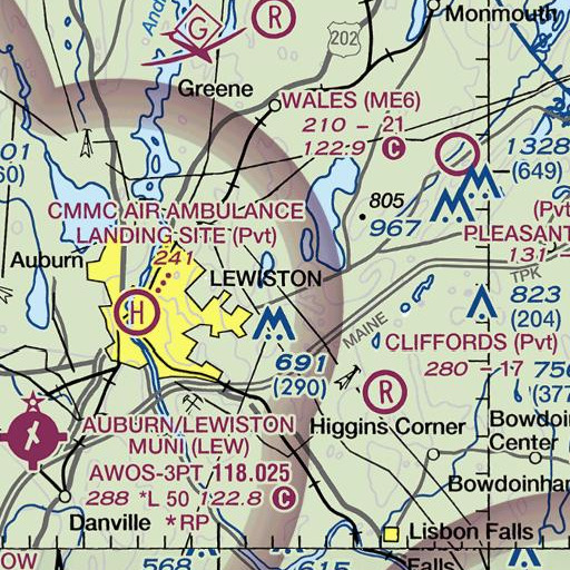 FAA VFR chart of Hedgehog Hill, ME