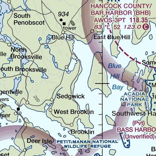 FAA VFR chart of High Head, ME