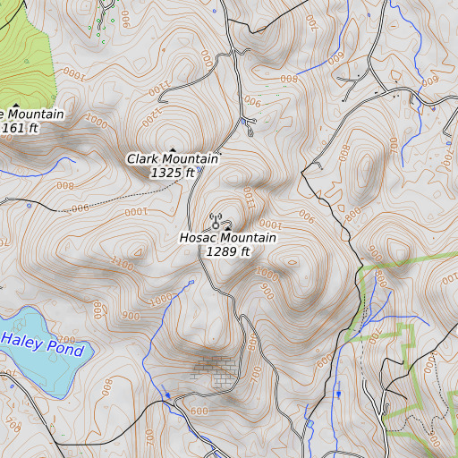 OpenTopoMap map of Hosac Mountain, ME