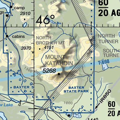 FAA VFR chart of Howe Peaks, ME
