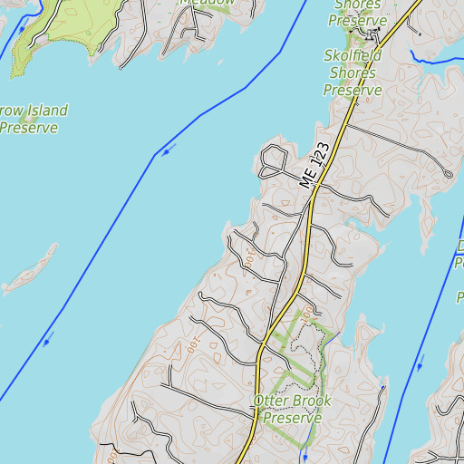 OpenTopoMap map of Jordan Point, ME