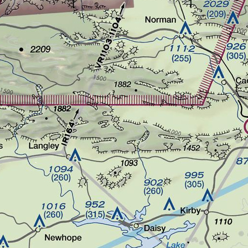 FAA VFR chart of Beardon Mountain, AR