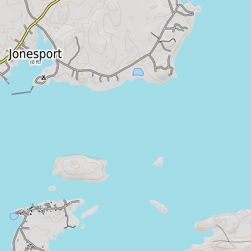 OpenTopoMap map of Long Ledge, ME