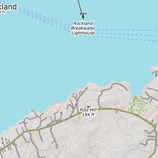 OpenTopoMap map of Lowell Ledge, ME