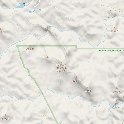 OpenStreetMap map of Hellgate Mountain, AZ
