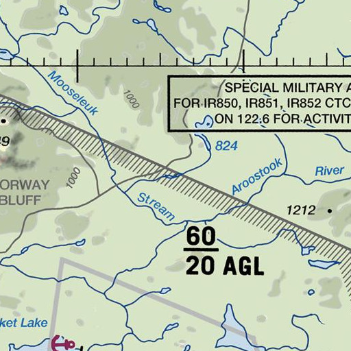FAA VFR chart of Malcolm Branch, ME